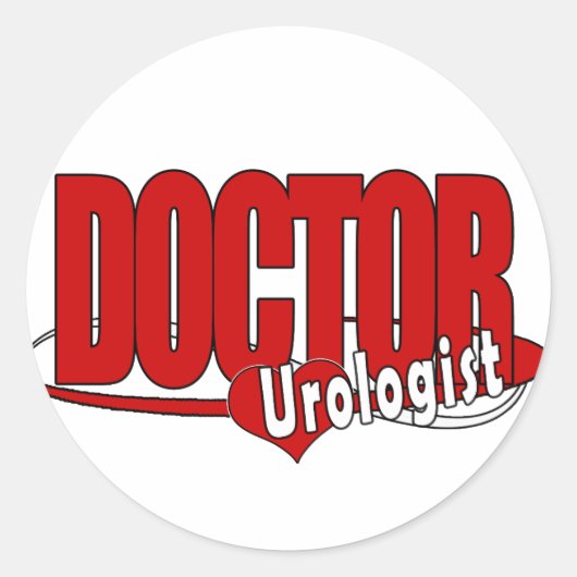 UROLOGISTロゴの博士 ラウンドシール (正面)