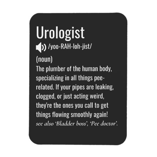 urologist definition funny urology マグネット (縦)