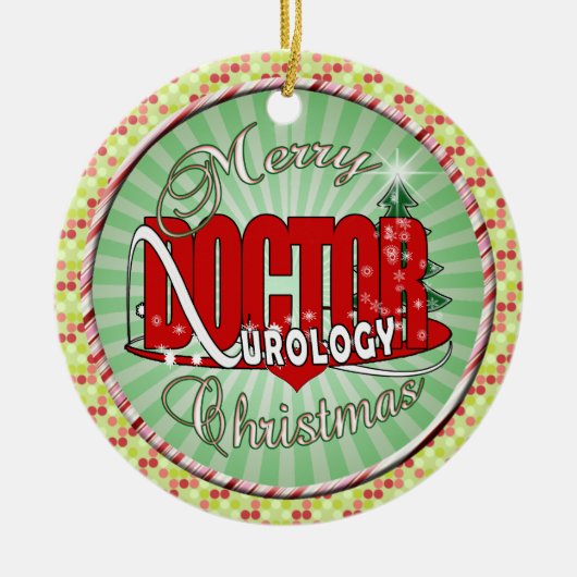 UROLOGY UROLOGISTクリスマスの博士 セラミックオーナメント (正面)