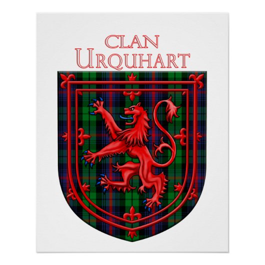 Urquhart Tartan Scottish Plaid Lion Rampant ポスター (正面)