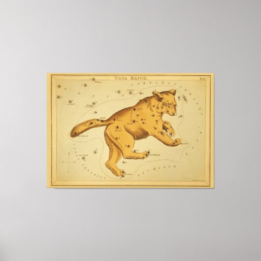 Ursa -専攻のヴィンテージ星図 キャンバスプリント (正面)