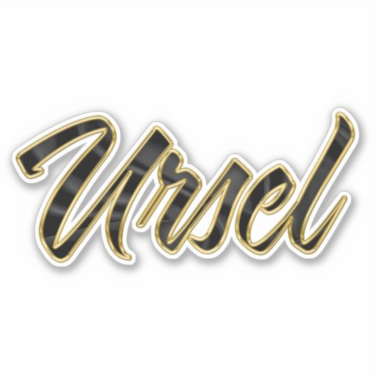 Ursel black gold Lettering Aufkleber Sticker シール (正面)