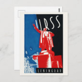 URSS Leningrad USSRヴィンテージポスター1932 ポストカード (正面/裏面)