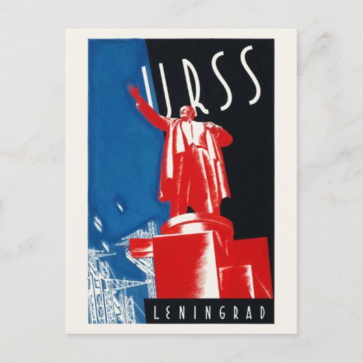 URSS Leningrad USSRヴィンテージポスター1932 ポストカード (正面)