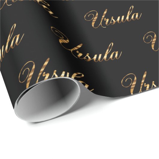 Ursula gold Design Lettering Geschenkpapier ラッピングペーパー (ロールコーナー)