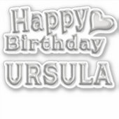 Ursula Happy Birthday silver Aufkleber Sticker シール (正面)