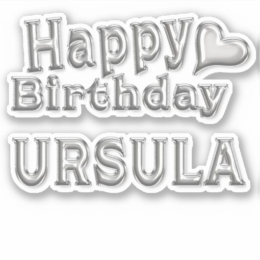 Ursula Happy Birthday silver Aufkleber Sticker シール (正面)
