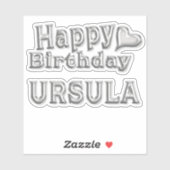 Ursula Happy Birthday silver Aufkleber Sticker シール (シート)
