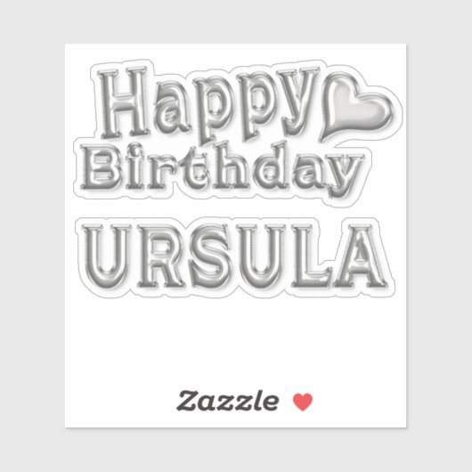 Ursula Happy Birthday silver Aufkleber Sticker シール (シート)