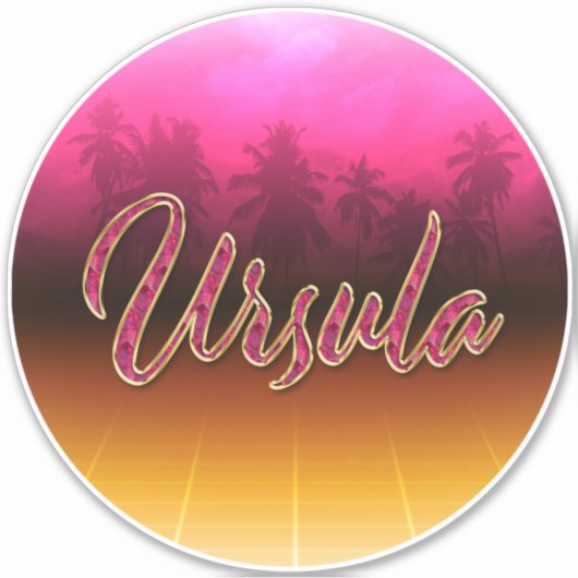 Ursula Vorname Name golden pink Aufkleber Sticker シール (正面)