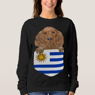 Uruguay Flag Cocker Spaniel Dog In Pocket スウェットシャツ