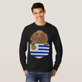 Uruguay Flag Cocker Spaniel Dog In Pocket Tシャツ (正面フル)