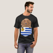 Uruguay Flag Cocker Spaniel Dog In Pocket Tシャツ (正面フル)