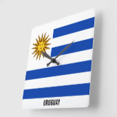 Uruguay Flag Dazzling Patriotic スクエア壁時計 (傾斜)