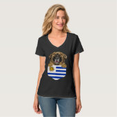 Uruguay Flag Leonberger Dog In Pocket Tシャツ (正面フル)
