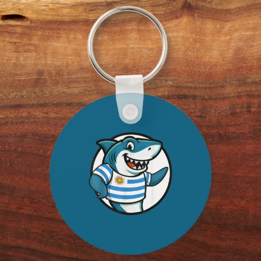 Uruguay Flag Shark Funny Uruguayan  キーホルダー (正面)
