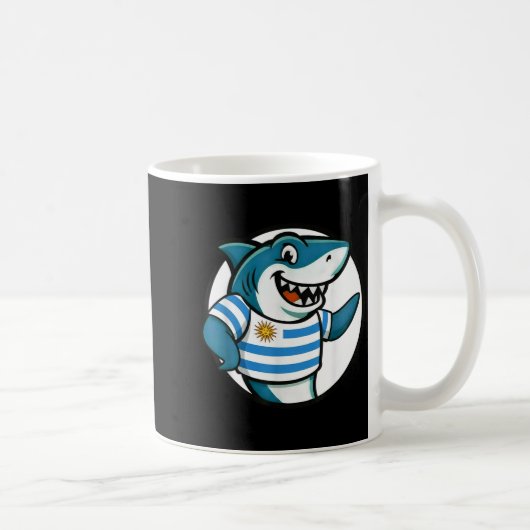 Uruguay Flag Shark Funny Uruguayan  コーヒーマグカップ (右)