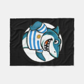 Uruguay Flag Shark Funny Uruguayan  フリースブランケット (正面(横))