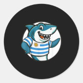 Uruguay Flag Shark Funny Uruguayan ラウンドシール (正面)