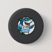 Uruguay Flag Shark Funny Uruguayan  缶バッジ (正面)