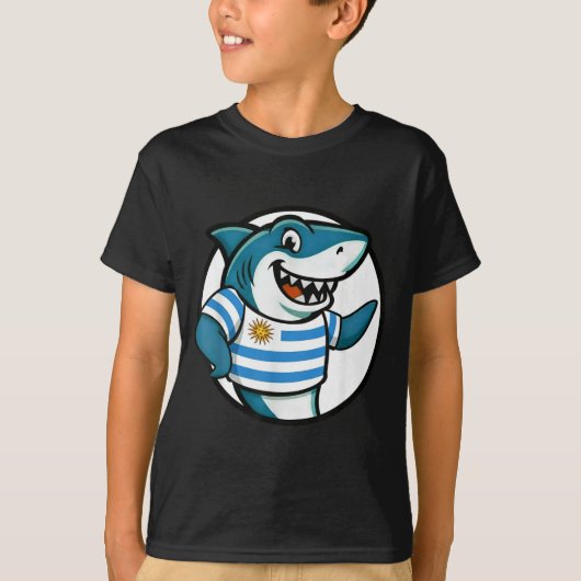 Uruguay Flag Shark Funny Uruguayan  Tシャツ (正面)
