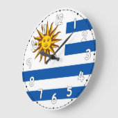 Uruguay Flag Wall Clock – Patriotic Home & Office  ラージ壁時計 (傾斜)
