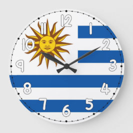 Uruguay Flag Wall Clock – Patriotic Home & Office  ラージ壁時計