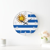 Uruguay Flag Wall Clock – Patriotic Home & Office  ラージ壁時計 (ホーム)