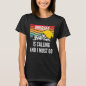Uruguay Is Calling And I Must Go Wavy Sunset Tシャツ (正面)