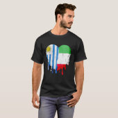 Uruguay Italy Flag Heart Citizen Grown Patriot Cou Tシャツ (正面フル)