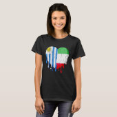 Uruguay Italy Flag Heart Citizen Grown Patriot Cou Tシャツ (正面フル)