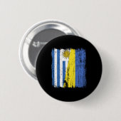 Uruguay Ukraine Half Flag Uruguayan Ukrainian Heri 缶バッジ (正面&裏面)