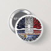 Uruguay Uruguayan French France Tree Roots Flag 缶バッジ (正面&裏面)