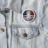 Uruguay Uruguayan French France Tree Roots Flag 缶バッジ (インサイチュ)