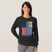 Uruguayan Flag  USA And Uruguay Flags Proud Urugua Tシャツ (正面フル)