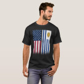 Uruguayan Flag USA And Uruguay Flags Proud Uruguay Tシャツ (正面フル)