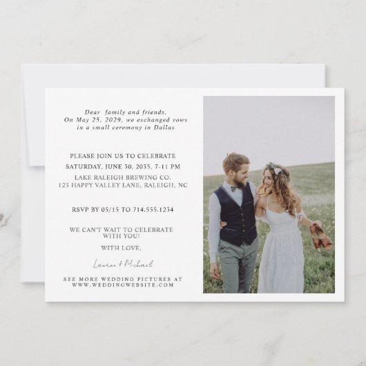 Usウェディング祝レセプション付き写真4 案内状 (裏面)