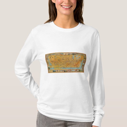 Usエアウェイズの図解入りの、写真付きのな地図 Tシャツ (正面)