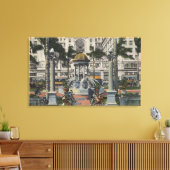 USグラントホテルプラザパーク噴水ビュー キャンバスプリント (インサイチュ (リビング))