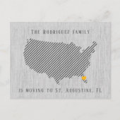 USグレーリネンとハート移動 案内ポストカード (正面)