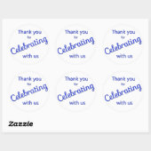 Usステッカー祝ブルーをありがとう ラウンドシール (シート)