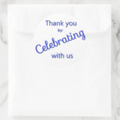 Usステッカー祝ブルーをありがとう ラウンドシール (バッグ)