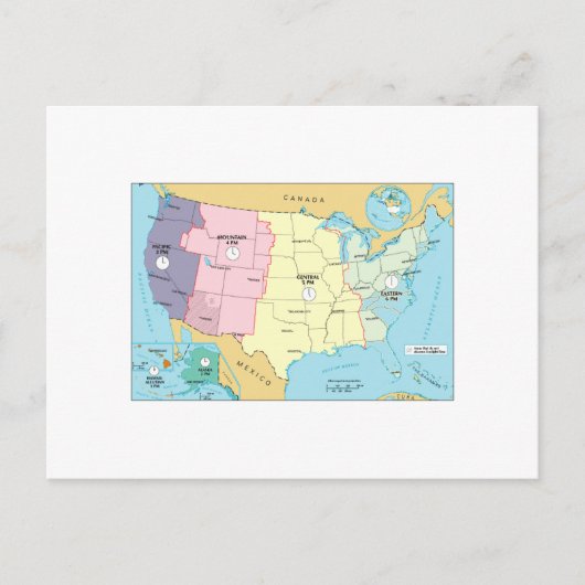 USタイムゾーン ポストカード (正面)