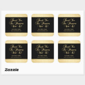 Usビジネスショッピングブラックとの金ゴールド スクエアシール (シート)