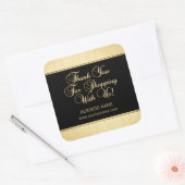 Usビジネスショッピングブラックとの金ゴールド スクエアシール (封筒)
