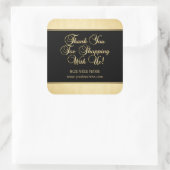 Usビジネスショッピングブラックとの金ゴールド スクエアシール (バッグ)