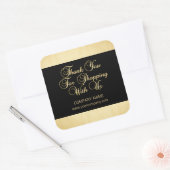 Usビジネスショッピングブラックとの金ゴールド スクエアシール (封筒)