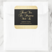 Usビジネスショッピングブラックとの金ゴールド スクエアシール (バッグ)