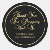Usビジネスショッピングブラックとの金ゴールド ラウンドシール (正面)