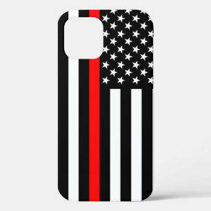 USフラグ薄い赤いライン記号 iPhone 12ケース